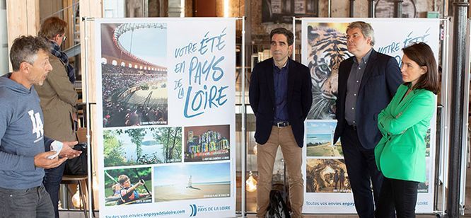 Christelle Morançais et Franck Louvrier conférence de presse pour le lancement de la campagne tourisme